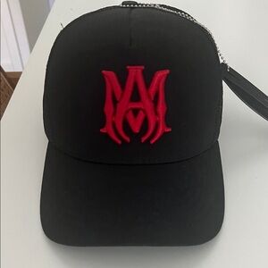 AMIRI Black Cap with Red Logo